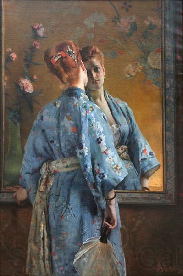Alfred Stevens The Japanese Parisian. Spain oil painting art
